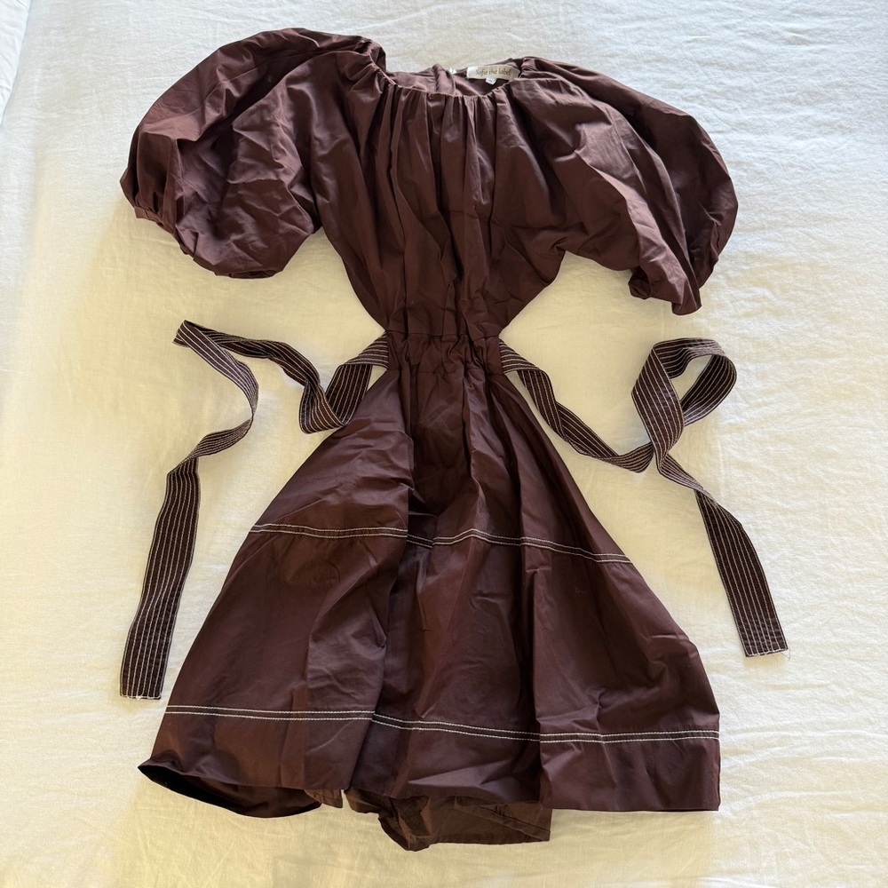 NWOT SOFIE THE LABEL Limit Cut Out Mini Dress - Mocha - Size S - Picture 4 of 9